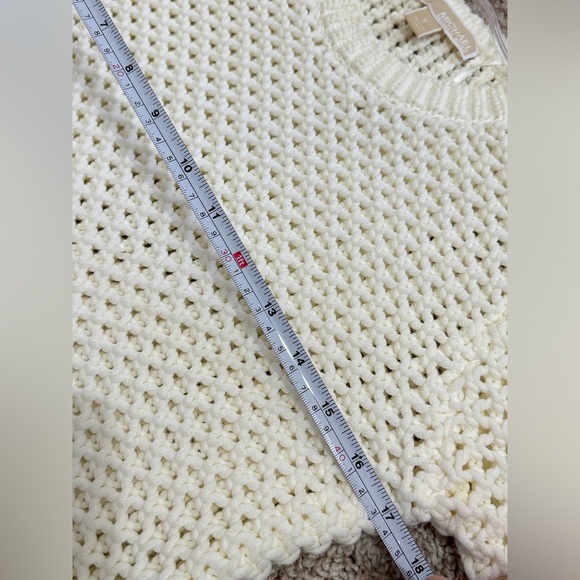 MICHAEL Michael Kors Womens Fringe /Tassel Trim Sweater-White-Size S - Picture 11 of 13